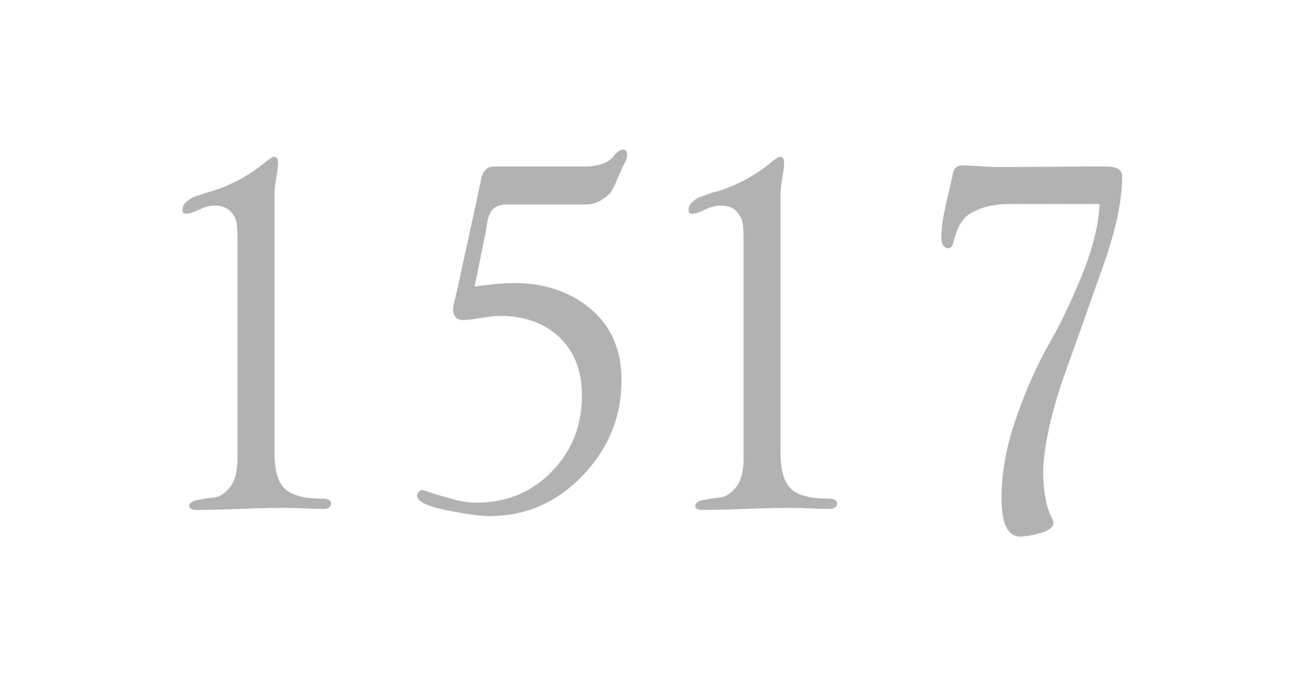 The digits "1517" are displayed in a light gray serif font on a white background, reminiscent of polished corporate photography.