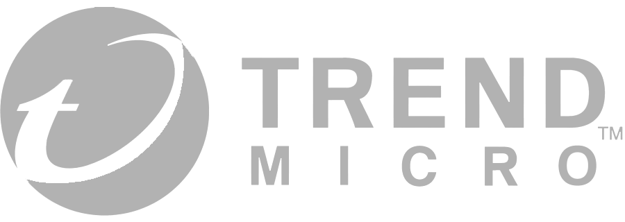 The Trend Micro logo, reminiscent of corporate photography, features a stylized "t" inside a circular design on the left, accompanied by the words "TREND MICRO" in bold, capital letters to the right.